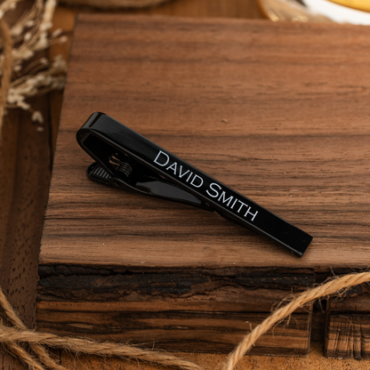 Engraved gold tie clip - wedding party gift