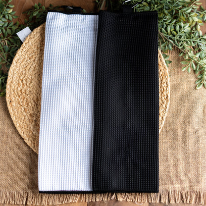 Embroidered golf towel monogram - personalized golf accessory