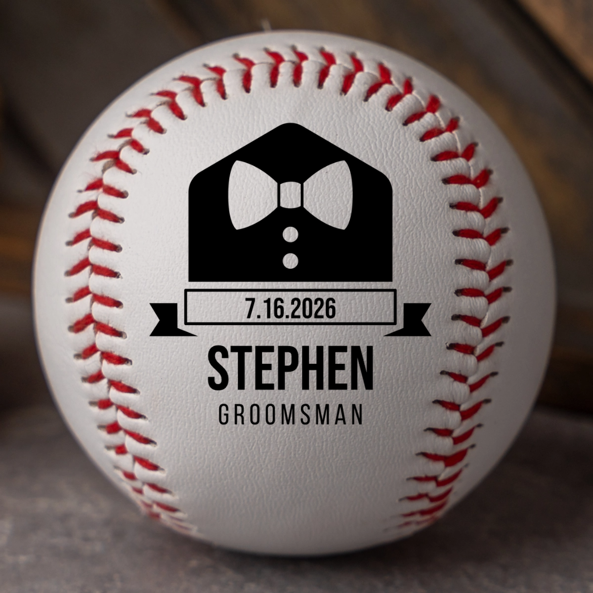 Custom proposal baseball with name engraving groomsman gift