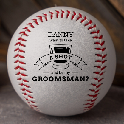 Personalized baseball groomsman proposal wedding party gift