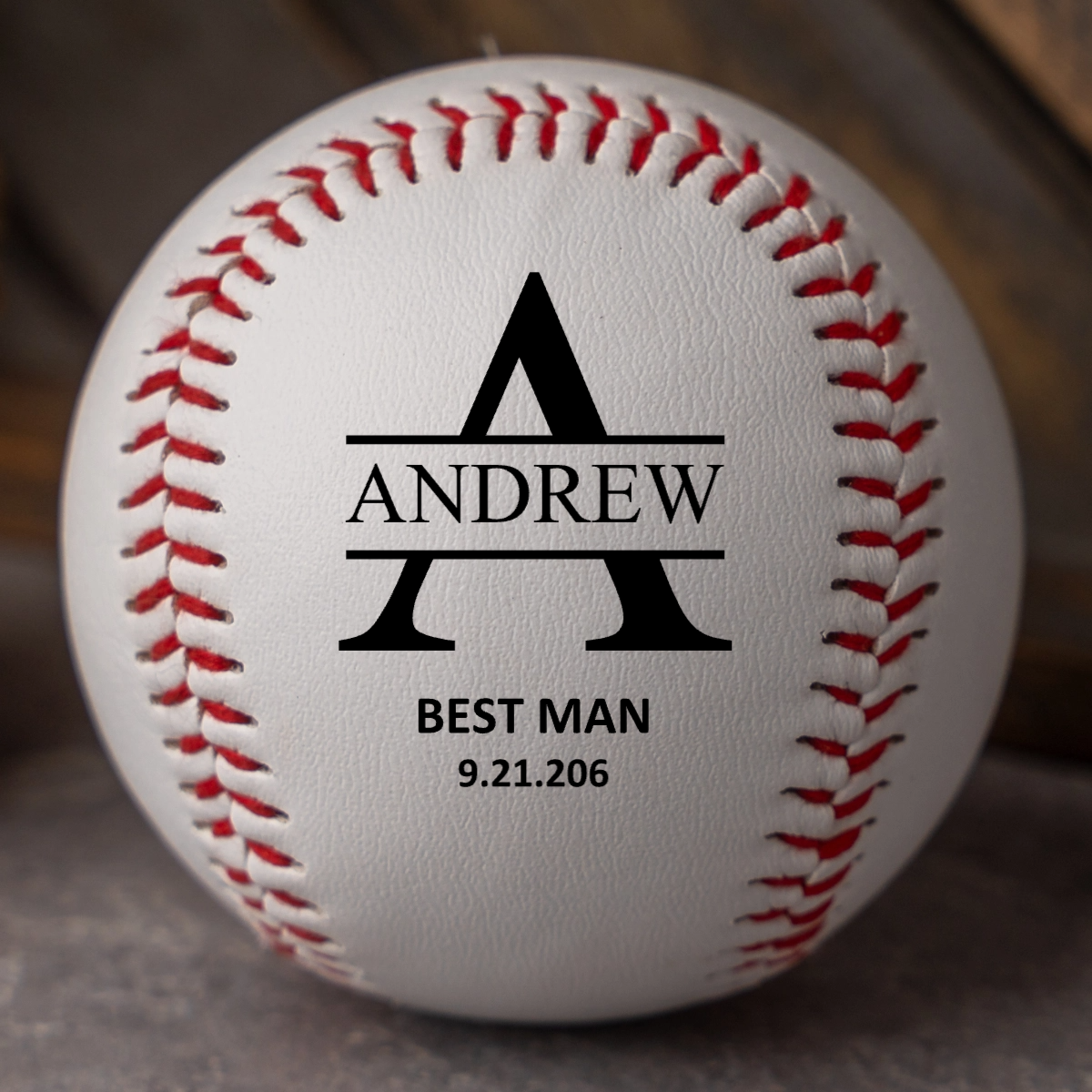 Engraved baseball groomsmen proposal gift sports fan