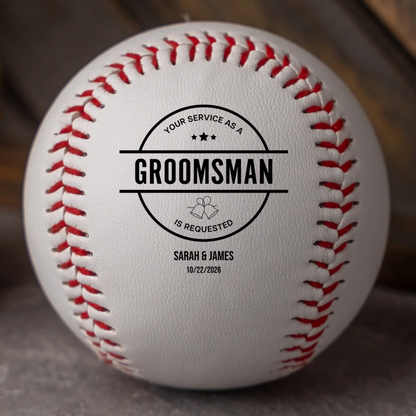 Engraved proposal baseball bulk groomsmen wedding party gift