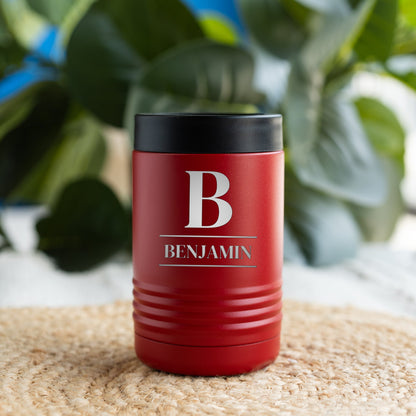 Engraved stainless can cooler custom design wedding party gift view 2