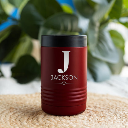 Personalized insulated can cooler engraved best man gift view 4