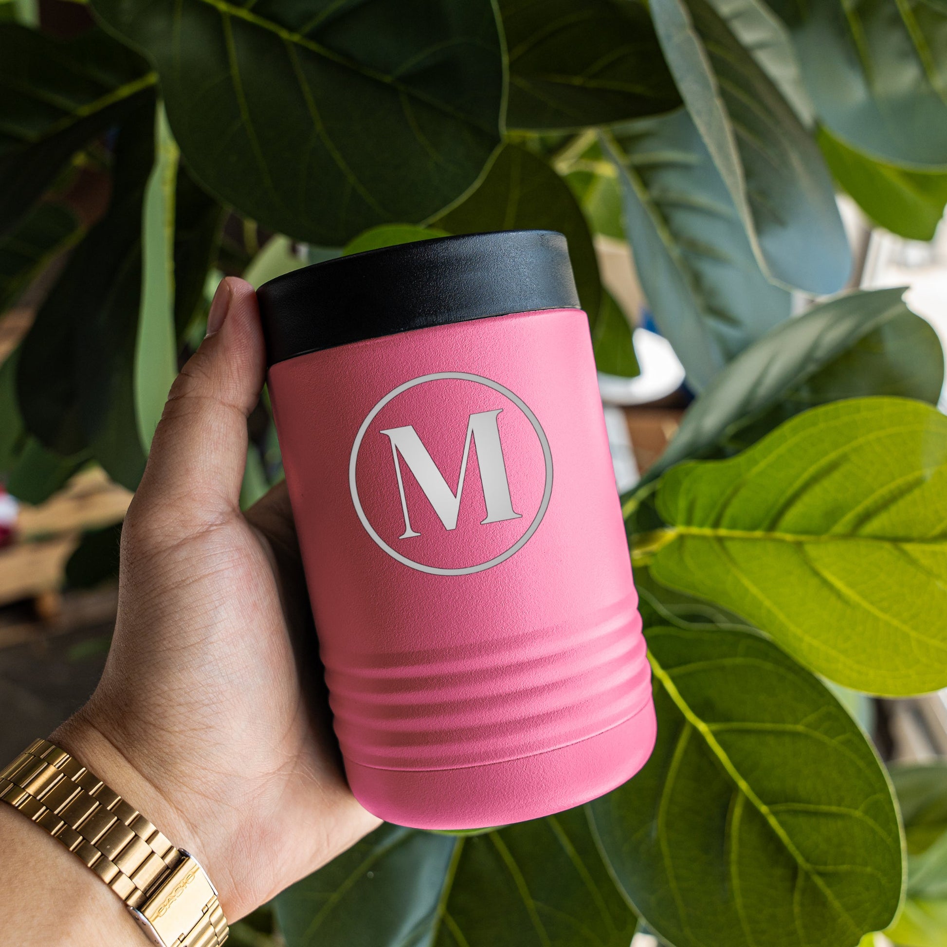 Custom stainless can cooler engraved monogram groomsmen gift view 9