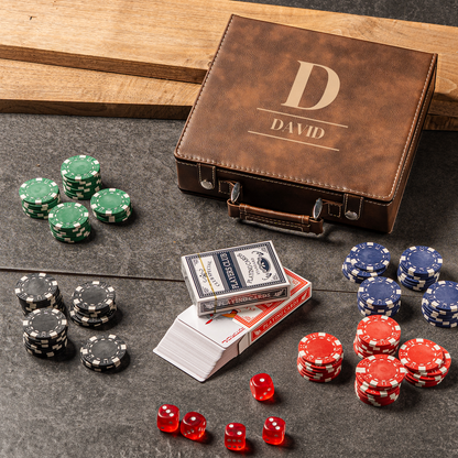 Custom Rustic Poker Set - personalized groomsmen gift