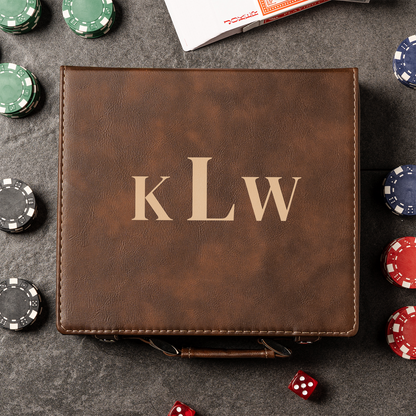 Engraved poker set design options bulk groomsmen gift