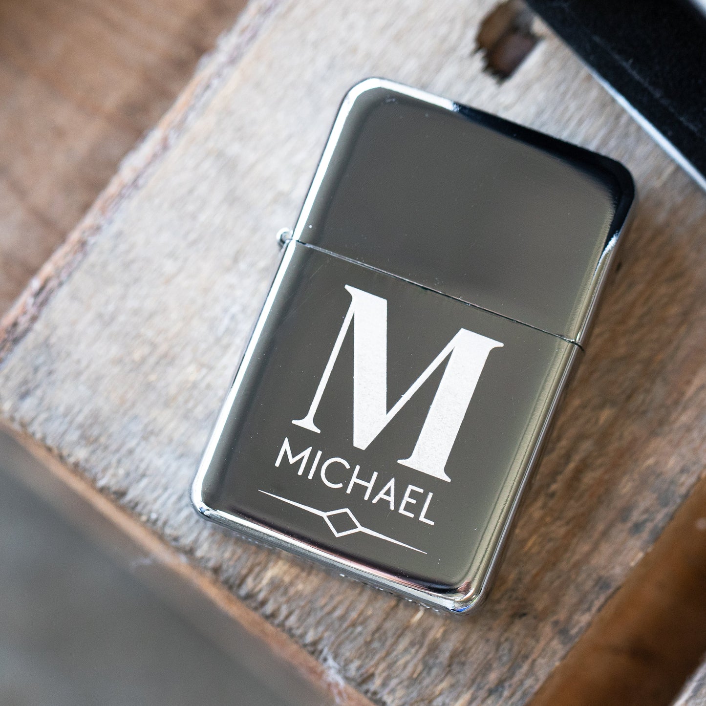 Personalized silver lighter design preview, gift for him