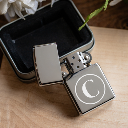 Custom silver lighter engraving option, birthday gift for him
