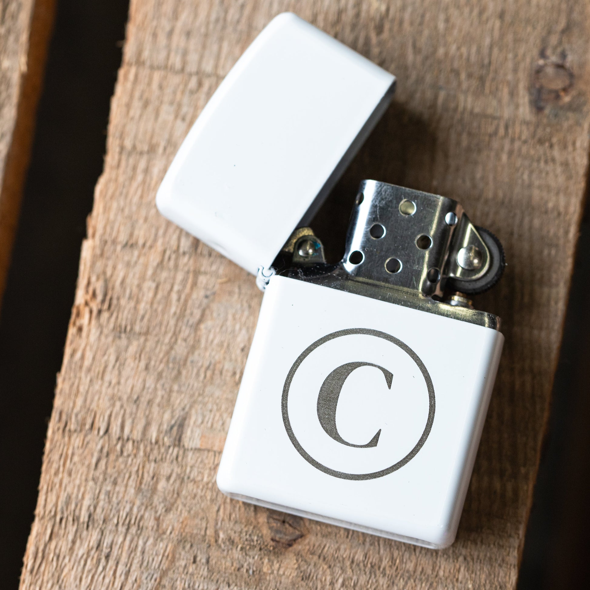 Custom White Lighter engraved best man gift for him