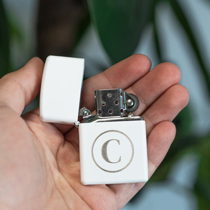 Refillable custom white lighter Father's Day gift for him