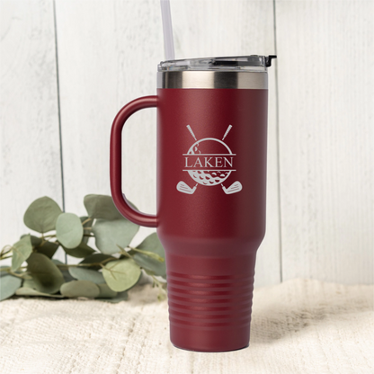 40oz golf tumbler in Grey - anniversary golf gift