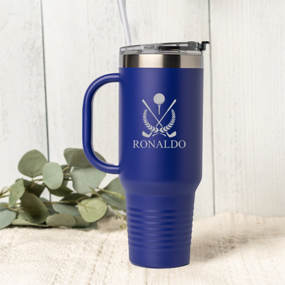 40oz golf tumbler in Yellow - engraved golf tumbler