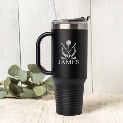 40oz golf tumbler in Black - best man golf gift