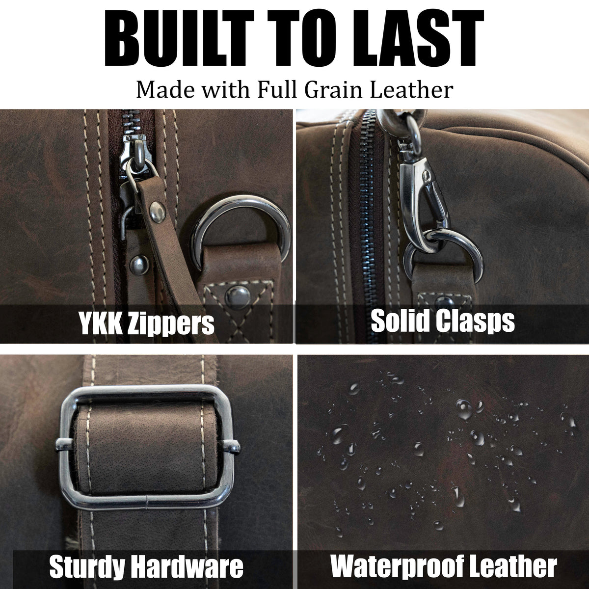 Full Grain Leather Weekender Bag&