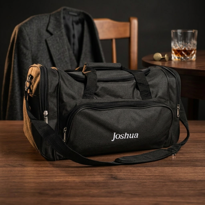 Personalized Embroidered Black Duffle Bag - groomsmen proposal gift