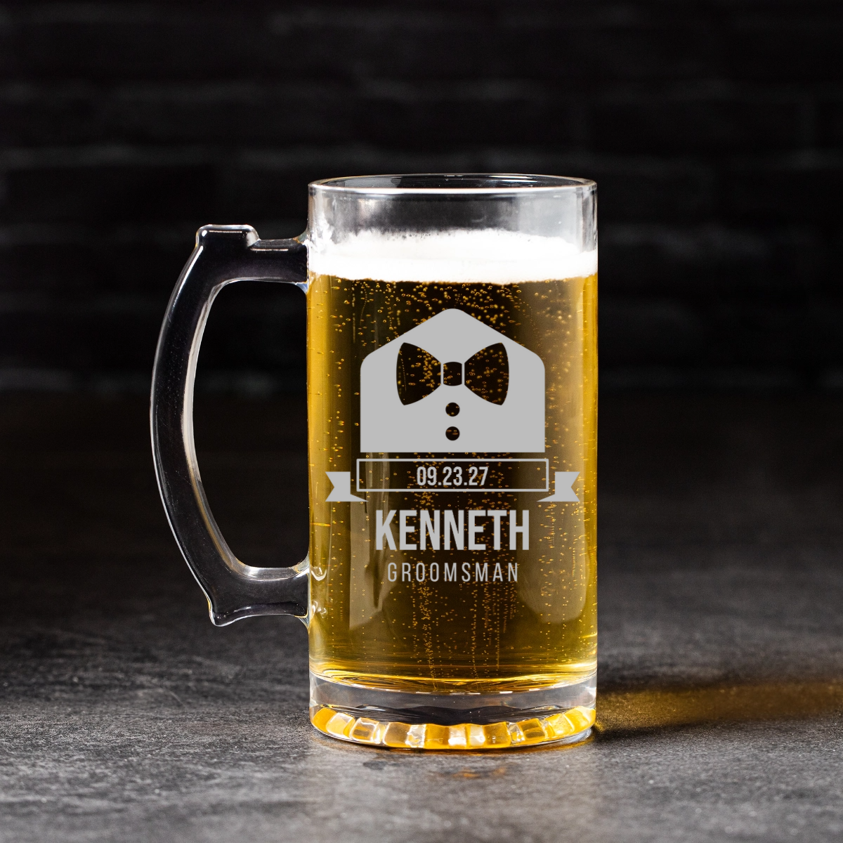 Engraved 25oz Groomsmen Proposal Beer Mug