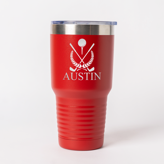 Personalized 30oz Golf Tumbler with Silver Lip