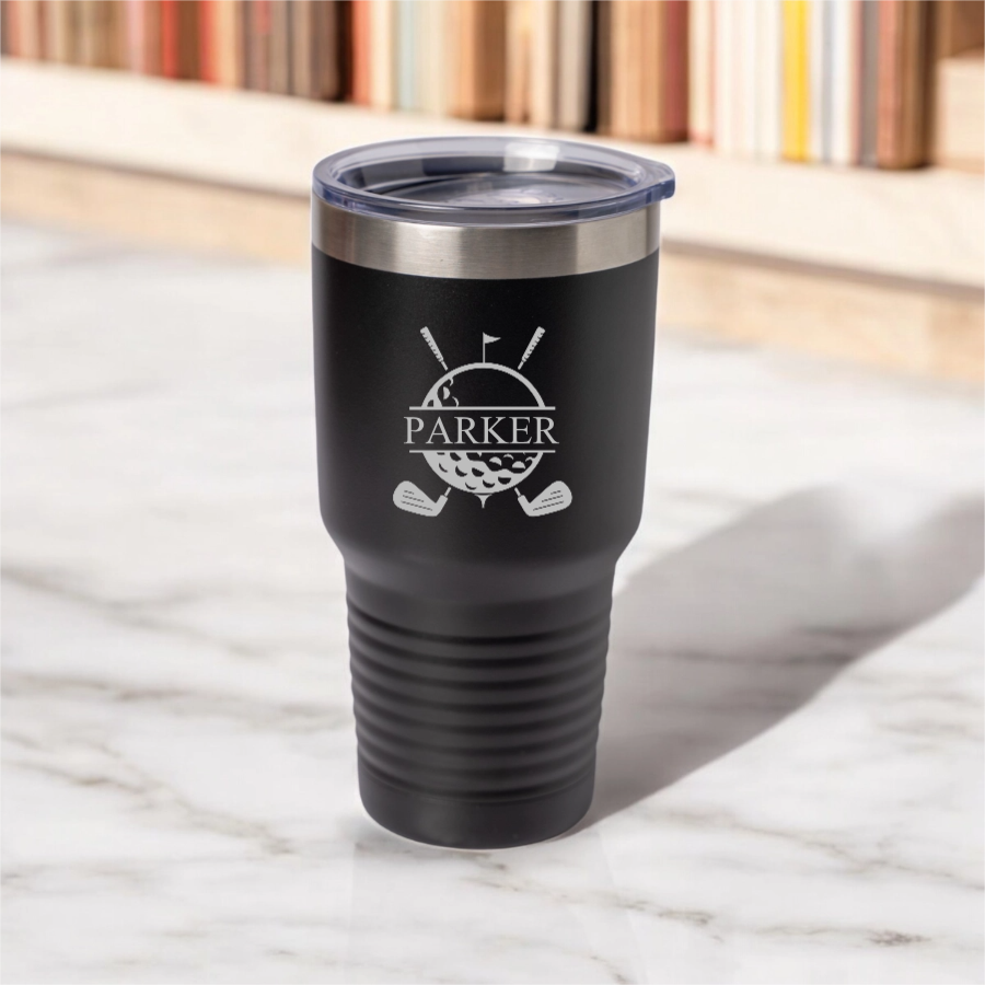 30oz golf tumbler in Grey - best man golf gift