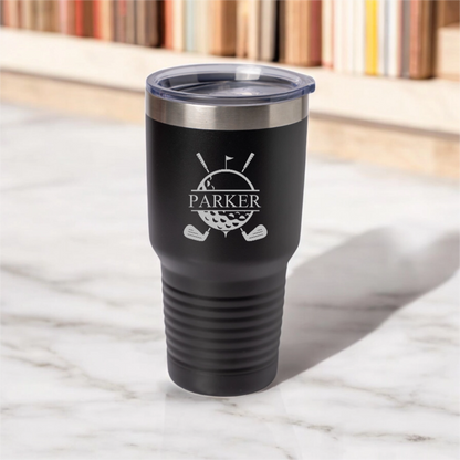 30oz golf tumbler in Grey - best man golf gift