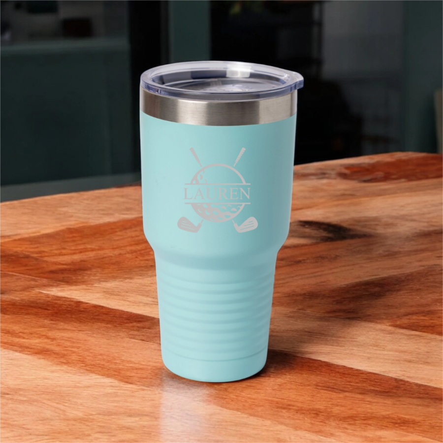 30oz golf tumbler in Orange - Father's Day gift