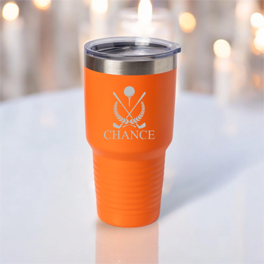 30oz golf tumbler in White - golfer gift for him