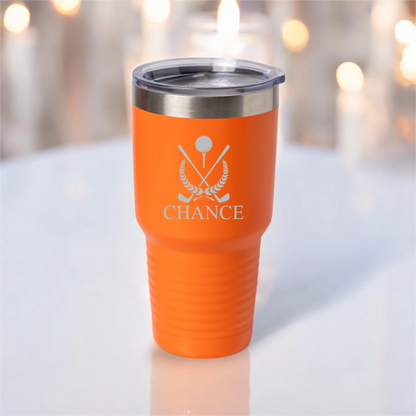 30oz golf tumbler in White - golfer gift for him