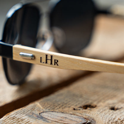 Engraved Aviator Sunglasses - personalized groomsmen gift