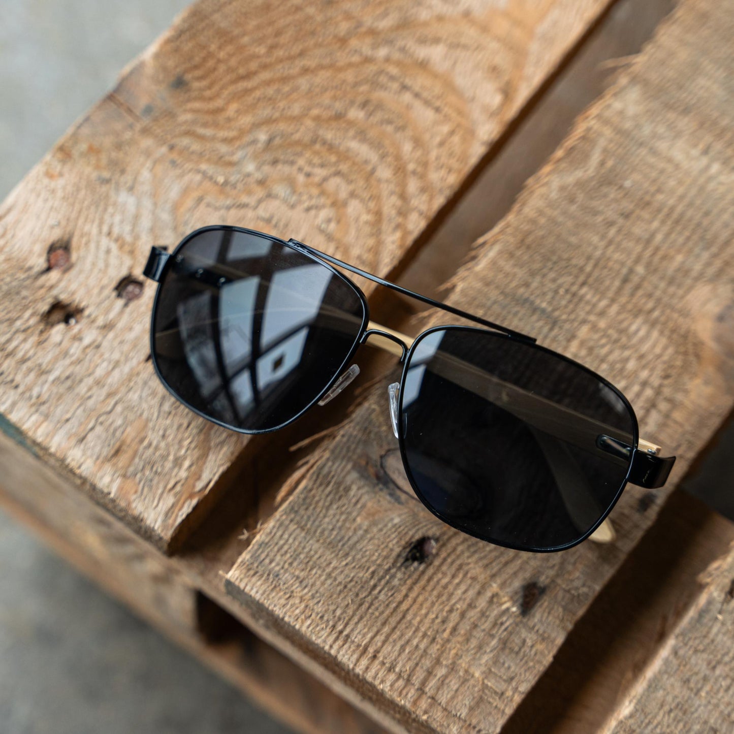 Engraved aviator sunglasses laser etched name detail for him