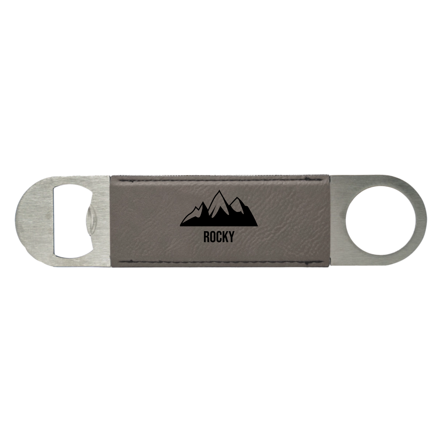 Dark brown leatherette bar blade engraved best man gift