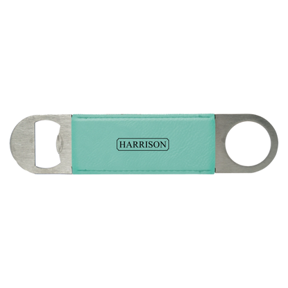 Grey leatherette bar blade engraved wedding party gift