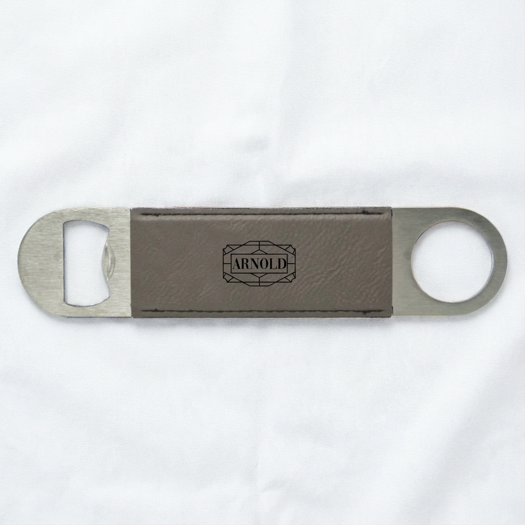 Reserve dark brown leatherette bar blade engraved best man gift