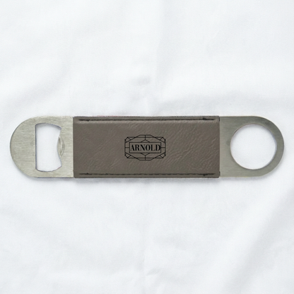 Reserve dark brown leatherette bar blade engraved best man gift