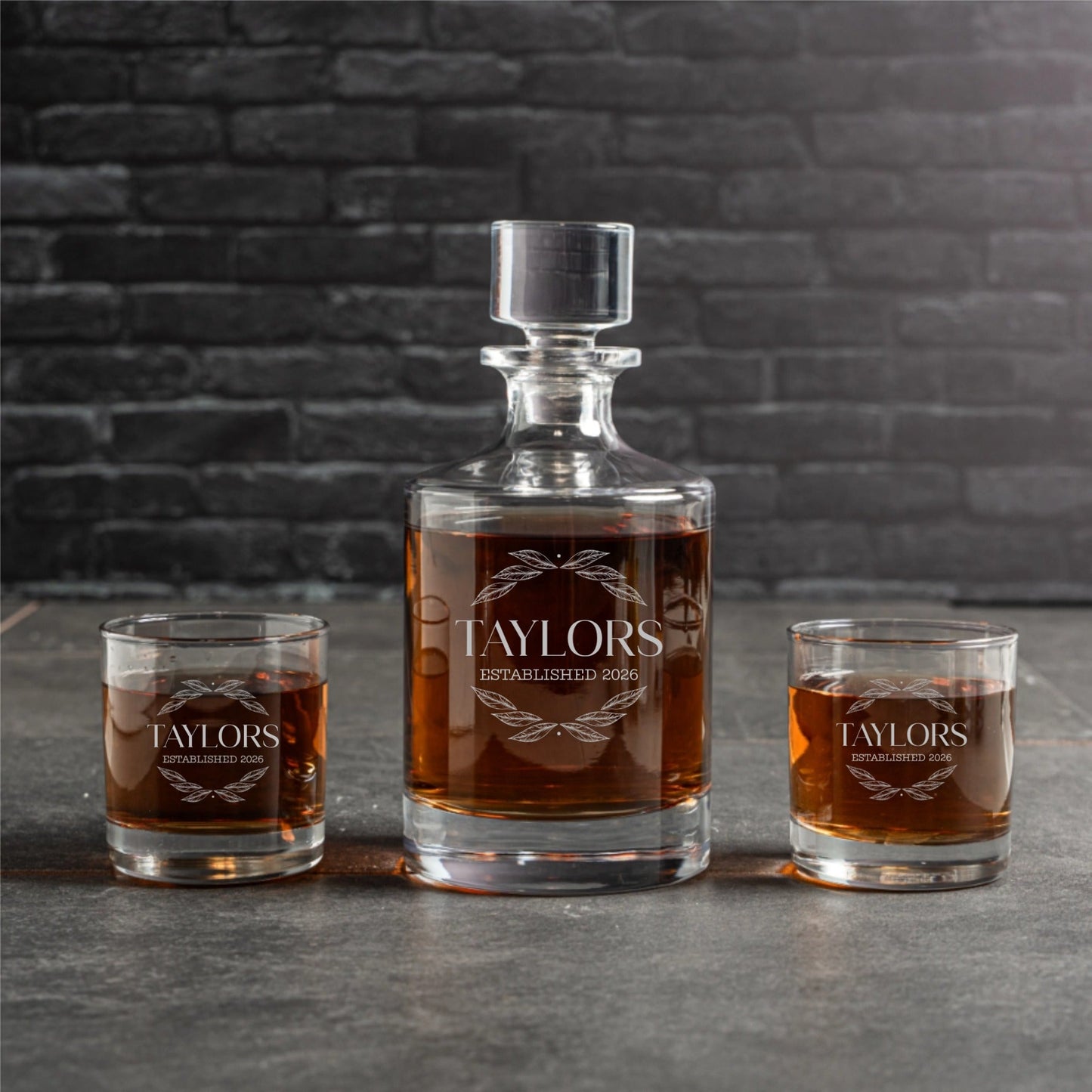 Personalized Barrel Decanter Set - Reserve Collection