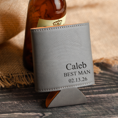Personalized bottle opener can cooler set wedding party gift view 10