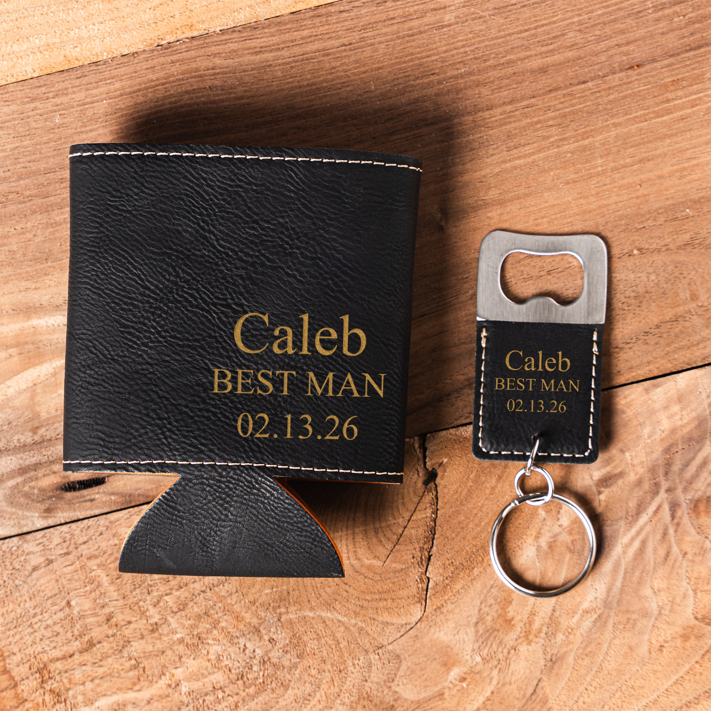 Custom bottle opener and can cooler set bachelor party gift view 19