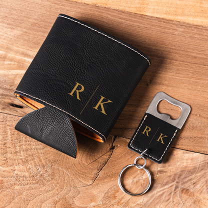 Engraved can cooler and bottle opener personalized wedding gift view 20