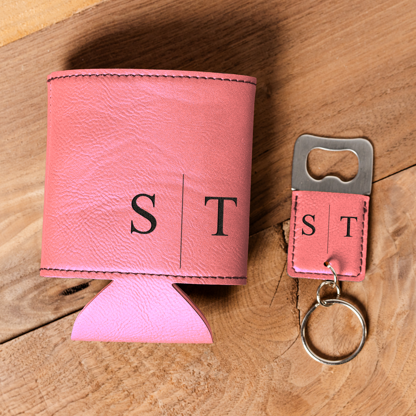Personalized groomsmen gift set can cooler and bottle opener view 4