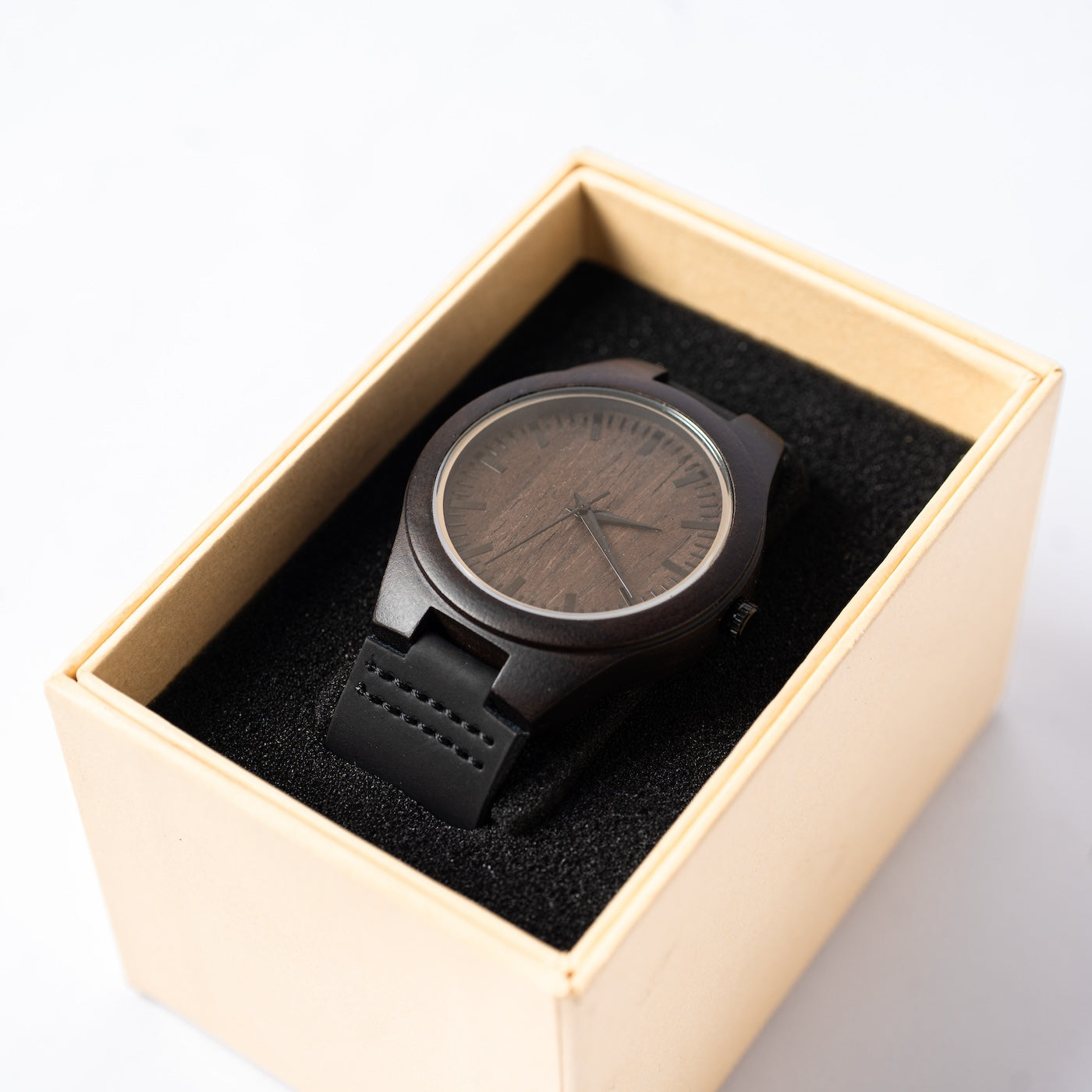Engraved Dark Brown Wood Watch - Reserve Collection