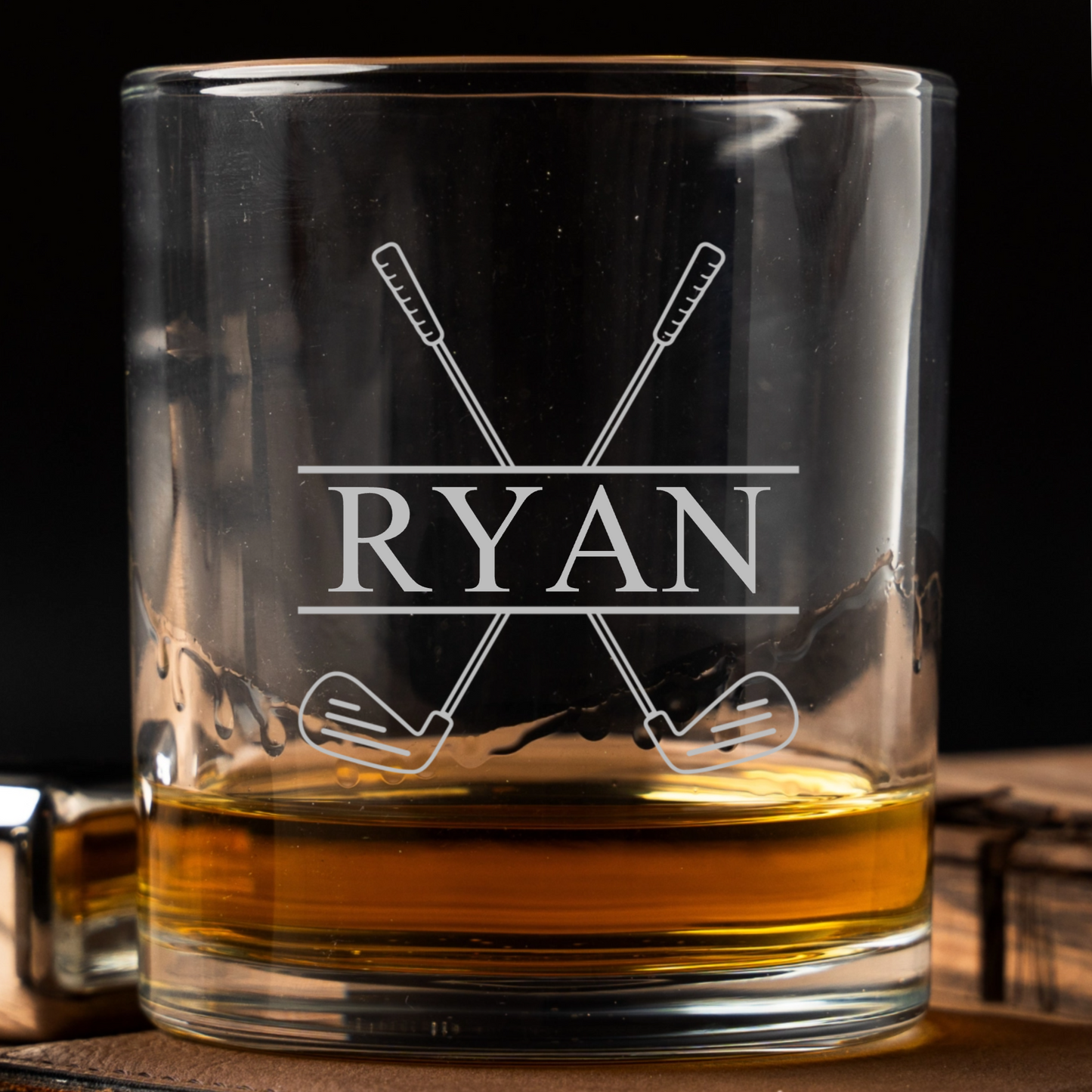 Custom golf whiskey glass best man Father's Day gift