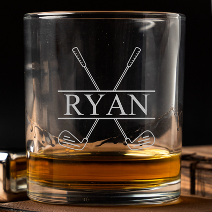 Custom golf whiskey glass best man Father's Day gift