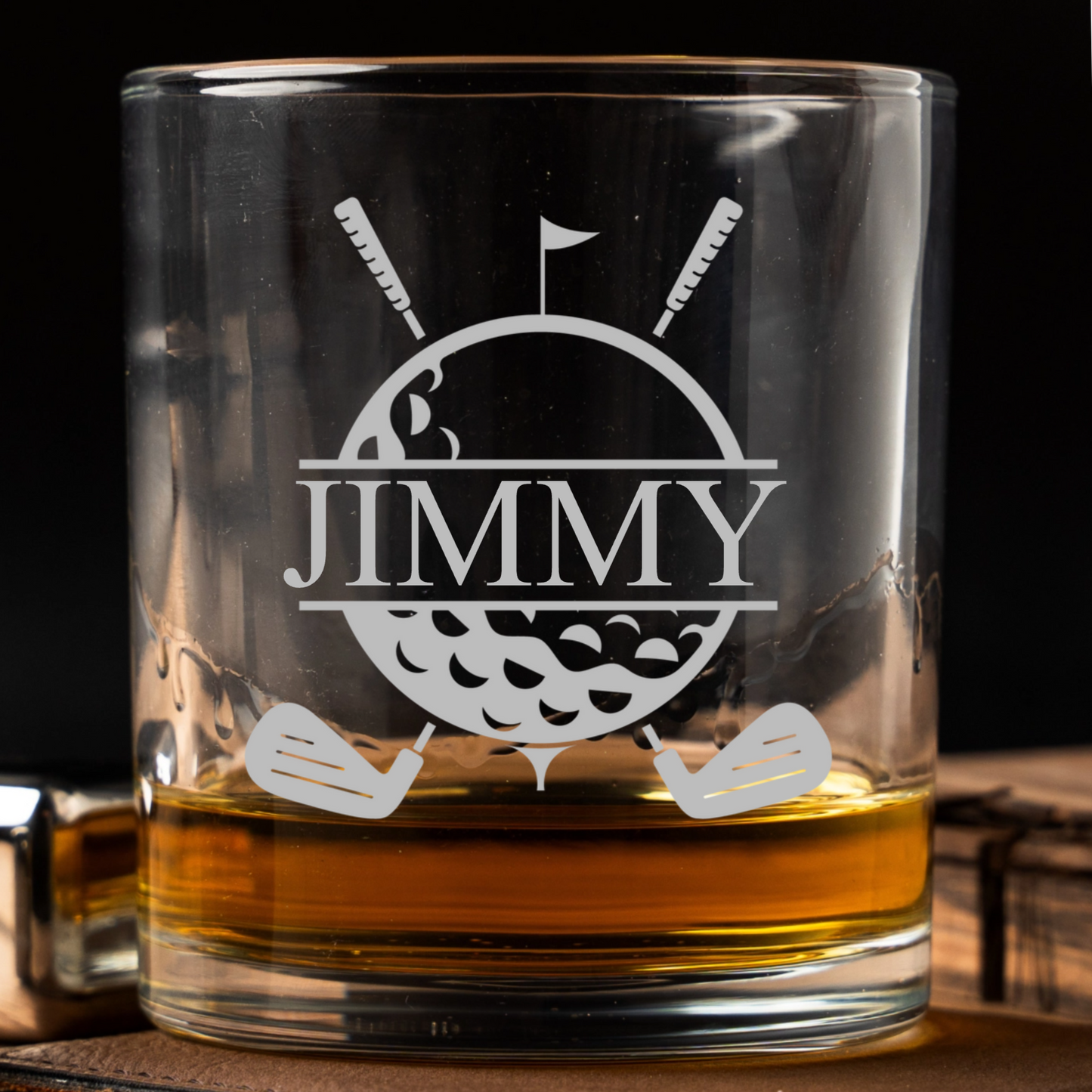 Personalized golf rocks glass groomsman proposal for golfer