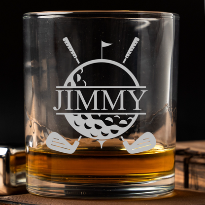 Personalized golf rocks glass groomsman proposal for golfer
