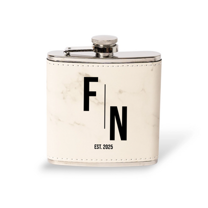 Engraved Leather Wrapped Stainless Steel Flasks - Reserve Collection