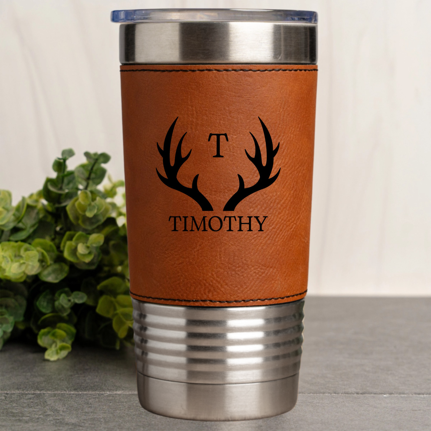 Engraved Leather Wrapped Tumblers