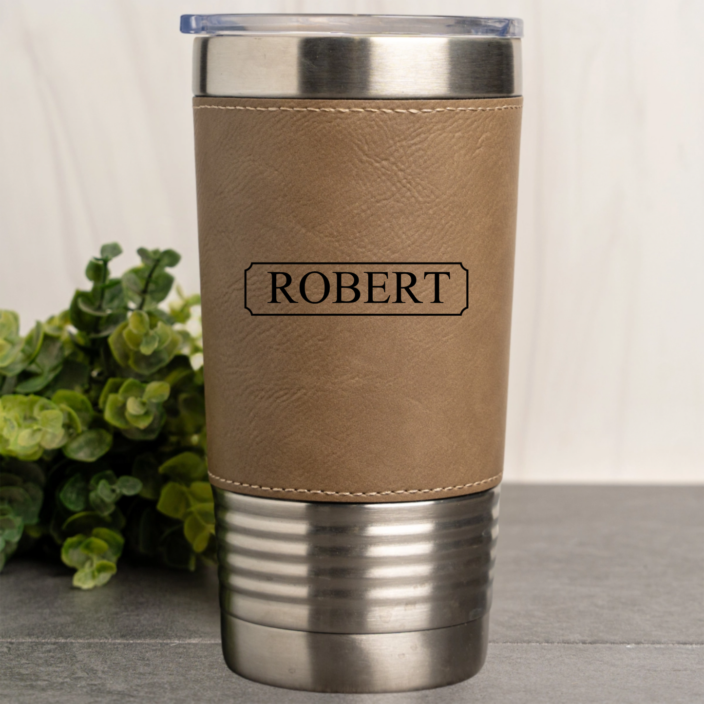 Engraved Leather Wrapped Tumblers