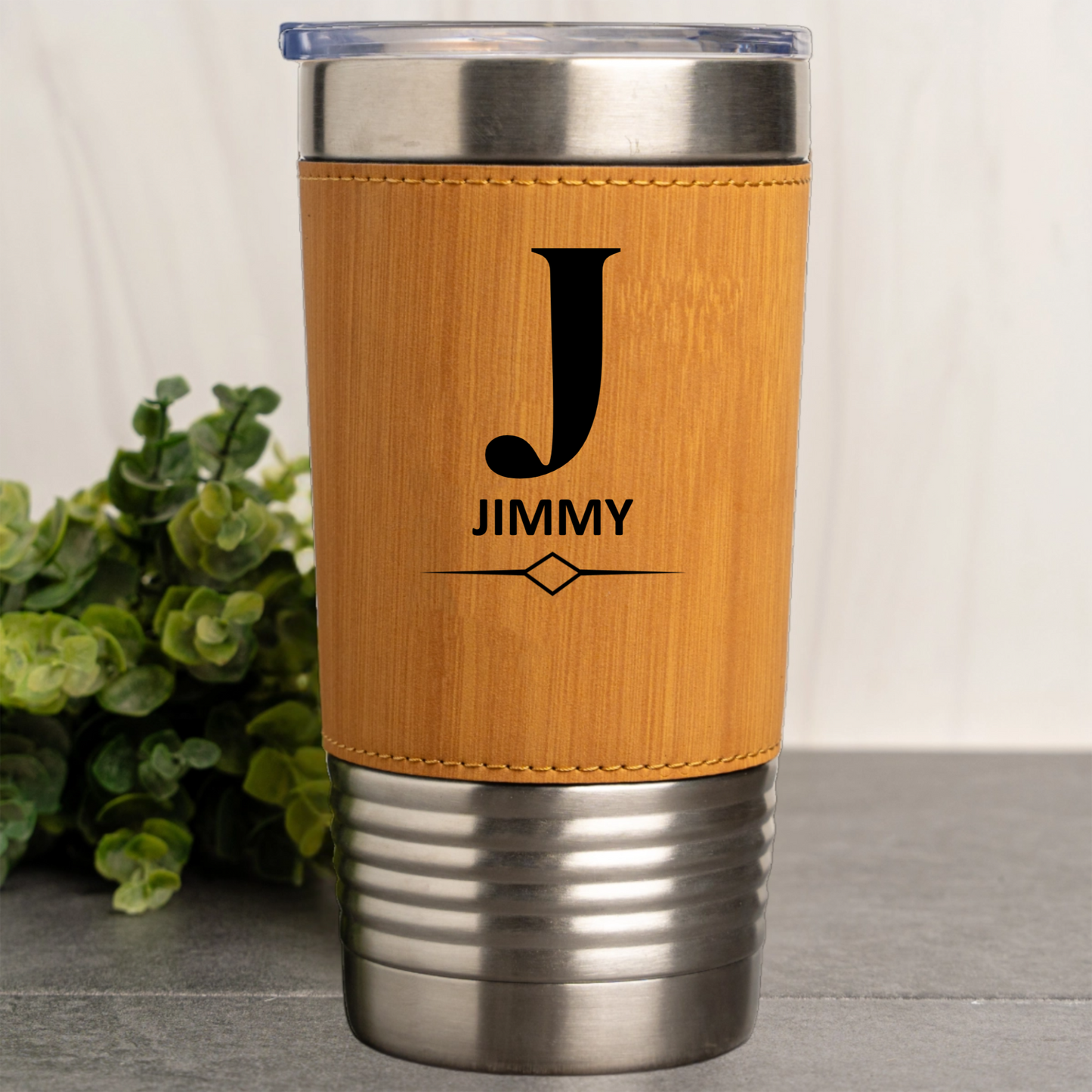 Engraved Leather Wrapped Tumblers