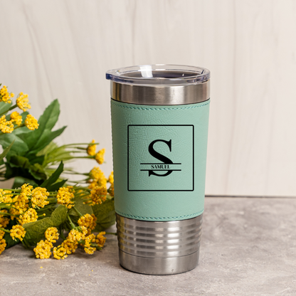 Engraved Leather Wrapped Tumblers