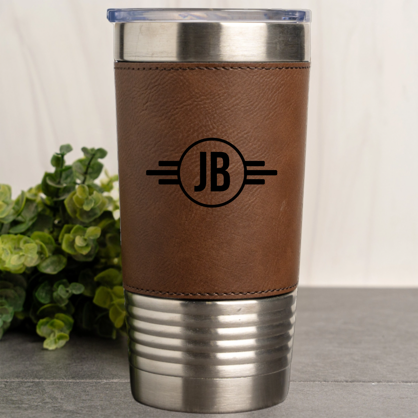 Engraved Leather Wrapped Tumblers