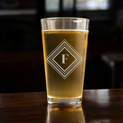 Engraved pint glass Reserve Collection design groomsmen gift view 1